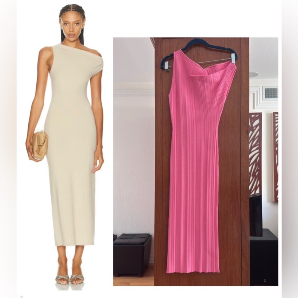 THE SEI Asymmetric Twist knit sleeveless Dress Sz L